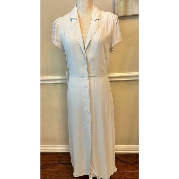 Aritzia Wilfred Shirt Dress Frozen Grey Size Medium NWT - Picture 1 of 10